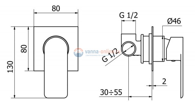 Смеситель для душа Cezares Furore FURORE-DIM-01-Cr