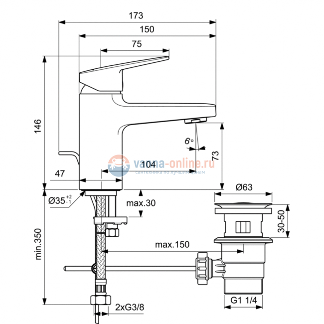 Смеситель для раковины Ideal Standard CERAPLAN BD212AA