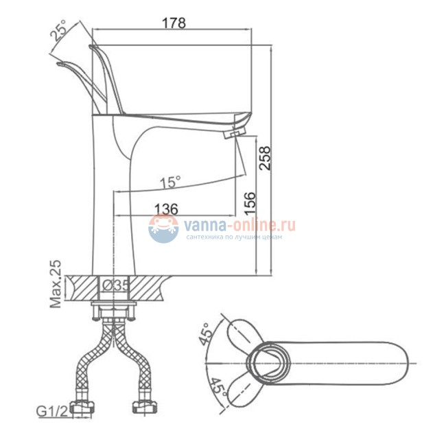 Смеситель D&K Venice Baciano DA1032656 для раковины