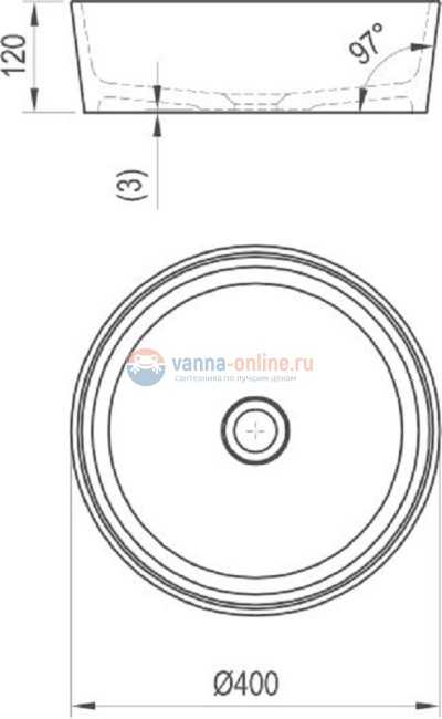 Раковина Ravak Moon 1 XJN01300000, 40 см, цвет белый