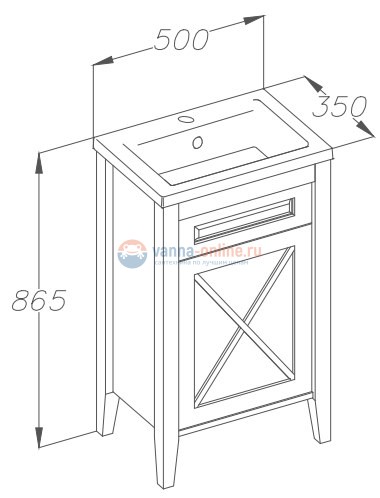 Тумба под раковину Opadiris Палермо 50 R белая матовая Тумба под раковину Opadiris Палермо 50 R белая матовая