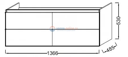Тумба под раковину Jacob Delafon ODEON UP 140х55 квебекский дуб, EB997-E10