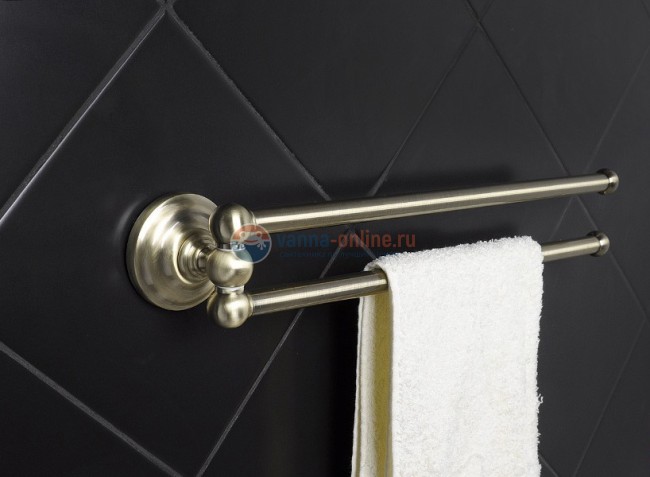 Полотенцедержатель Fixsen Retro FX-83802А двойной, поворотный, бронза Полотенцедержатель Fixsen Retro FX-83802А двойной, поворотный, бронза
