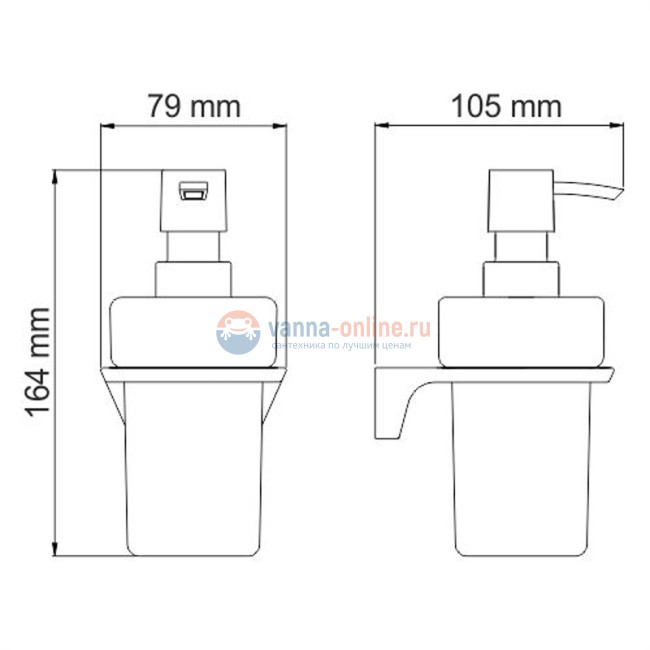 Дозатор для жидкого мыла WasserKRAFT Elbe K-7299 стеклянный, 200 ml Дозатор для жидкого мыла WasserKRAFT Elbe K-7299 стеклянный, 200 ml