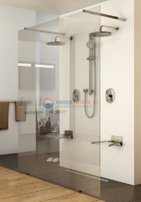 Душевой уголок Ravak Walk-In Free GW9FS0C00Z1 160 x 200 см, профиль хром, стекло прозрачное