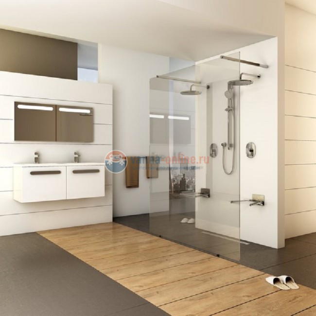 Душевой уголок Ravak Walk-In Free GW9FS0C00Z1 160 x 200 см, профиль хром, стекло прозрачное