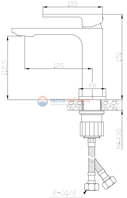 Смеситель Orange Lutz M04-021cr для раковины Смеситель Orange Lutz M04-021cr для раковины