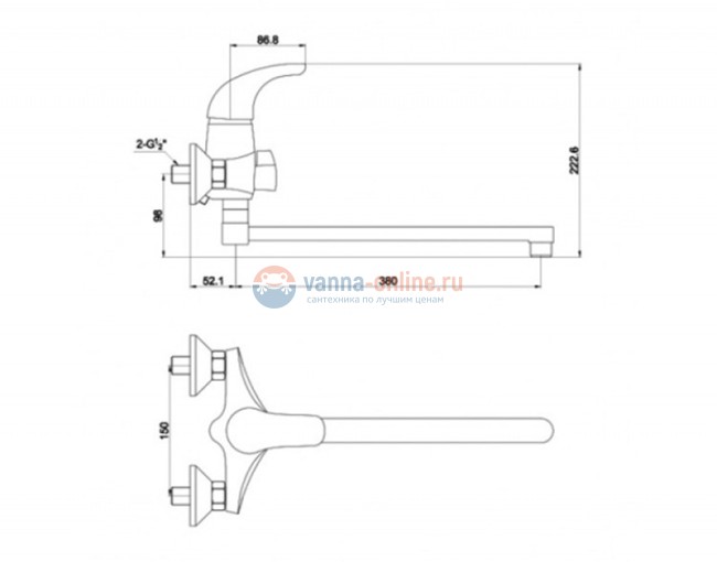 Смеситель для ванны и душа Timo Premiera 0025YCR chrome Смеситель для ванны и душа Timo Premiera 0025YCR chrome