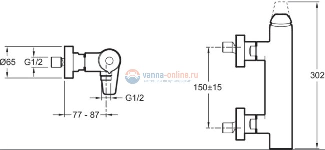 Смеситель Jacob Delafon Avid E97368-CP для душа Смеситель Jacob Delafon Avid E97368-CP для душа