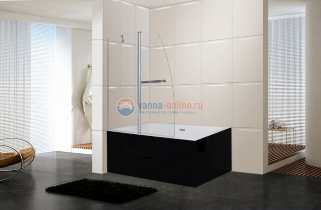 Шторка на ванну Parly F03 120 x 130 см, стекло с дизайнерским рисунком Шторка на ванну Parly F03 120 x 130 см, стекло с дизайнерским рисунком