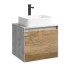 Тумба с раковиной Aqwella Mobi 60 см, фасад дуб балтийский, корпус бетон светлый