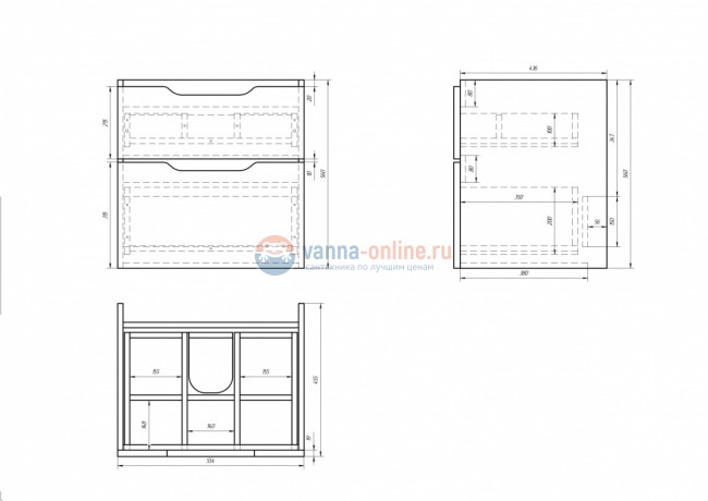 Тумба под раковину Dreja Q 60, белый лак