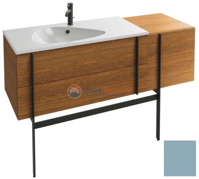 Тумба под раковину Jacob Delafon Nouvelle Vague 145 EB3037RU-G91, 3 ящика, с выступом, цвет - аквамарин глянцевый