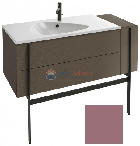 Тумба под раковину Jacob Delafon Nouvelle Vague 120 EB3034-S37, 3 ящика, с выступом, цвет - нежно-розовый сатин