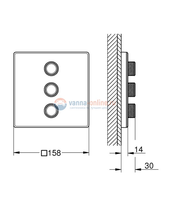 Переключатель потоков Grohe Grohtherm SmartControl 29158LS0 на три потребителя, moon white