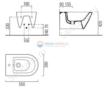 Подвесной унитаз GSI Norm 861211, 55*36 см