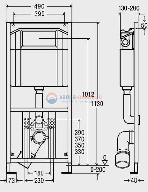 Инсталляция Viega Eco Plus 660321 для унитаза, в комплекте с кнопкой смыва Visign for Style 10 596323 хром, и креплением