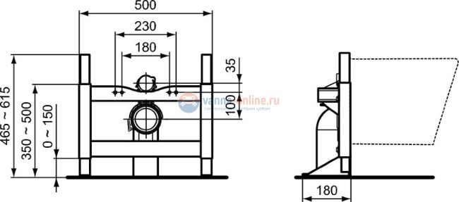 Встраиваемая рама Ideal Standard PROSYS R010167 для монтажа подвесных унитазов Встраиваемая рама Ideal Standard PROSYS R010167 для монтажа подвесных унитазов