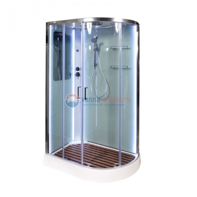 Душевая кабина Deto A 102 L/R 120 x 80 см, с крышей, Led с кнопкой