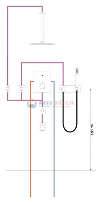 Кронштейн душевой Grohe Rainshower 28497000, хром, 292 мм Кронштейн душевой Grohe Rainshower 28497000, хром, 292 мм