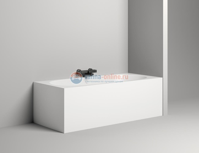 Ванна из искусственного камня Salini Ornella Axis 180 x 80 x 60 см из материала Solix, белая матовая 103421M Ванна из искусственного камня Salini Ornella Axis 180 x 80 x 60 см из материала Solix, белая матовая 103421M