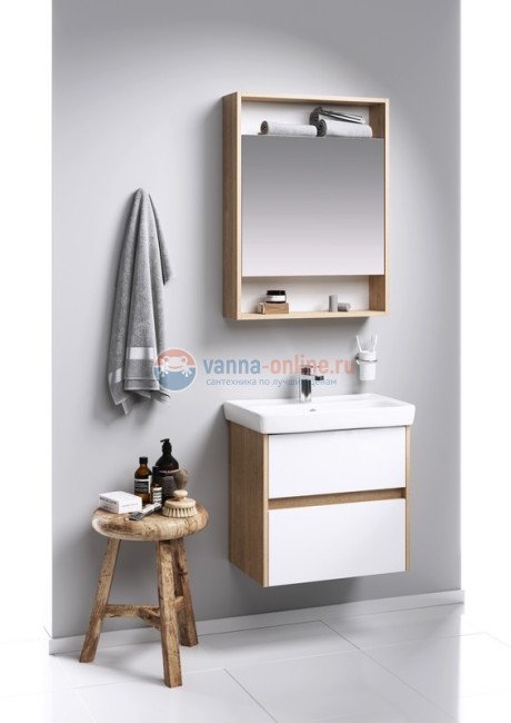 Тумба с раковиной Aqwella Сити Т6м/DB 60x38x58 см подвесная, дуб балтийский