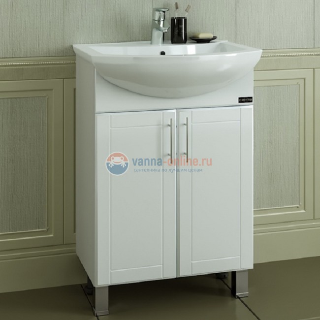 Тумба под раковину Санта Дублин 60 см 223006 напольная, цвет белый