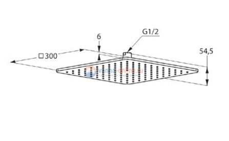 Верхний душ Kludi A-Qa 6453091-00 30 x 30 см квадратный, плоский 6 мм, цвет хром