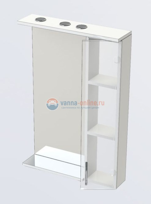 Зеркало-шкаф Aquanet Донна 60 00169038, правый, цвет белый дуб