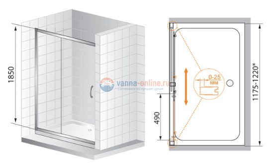Душевая дверь Cezares ART-GOTICO-BF-1-120-D-R Душевая дверь Cezares ART-GOTICO-BF-1-120-D-R
