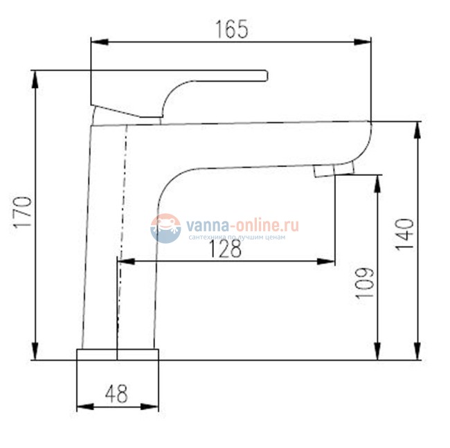 Смеситель для раковины Rav-Slezak Yukon YU128.5CB, хром/белый