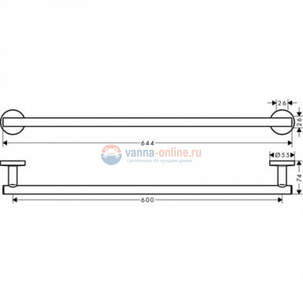 Полотенцедержатель Hansgrohe Logis 41716000 одинарный