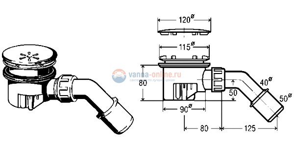 Сифон для душевого поддона Viega Tempoplex 364786