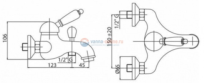 Смеситель Cezares Elite ELITE-VDPM-02-M цвет бронза, ручки металл