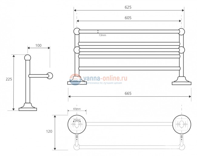 Полка с полотенцедержателем Bemeta Retro 144202098 66.5 x 22.5 x 12 см, хром/золото Полка с полотенцедержателем Bemeta Retro 144202098 66.5 x 22.5 x 12 см, хром/золото