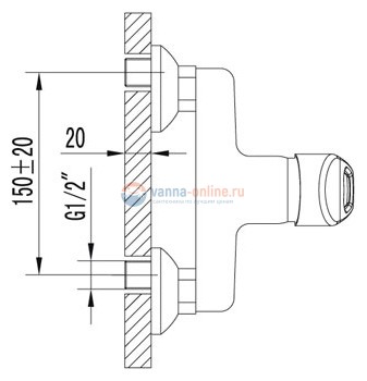 Смеситель для душа Lemark Luna LM4103C Смеситель для душа Lemark Luna LM4103C