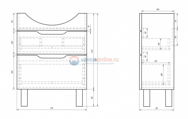 Тумба под раковину Dreja Laguna Plus 65, белый лак