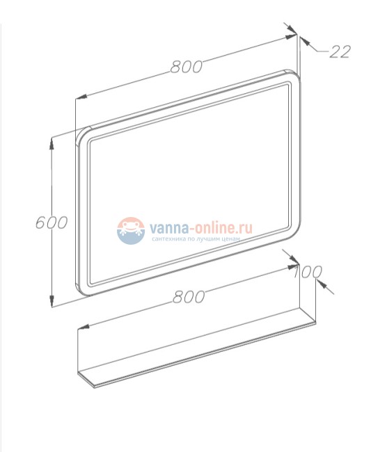 Зеркало Opadiris Smile Элеганс 80 см, Z0000014965, настенное, белый