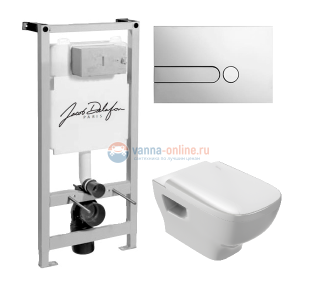 Инсталляция Jacob Delafon с унитазом Jacob Delafon Struktura EDE102-00, сиденье микролифт клавиша хром, комплект 302444 Инсталляция Jacob Delafon с унитазом Jacob Delafon Struktura EDE102-00, сиденье микролифт клавиша хром, комплект 302444