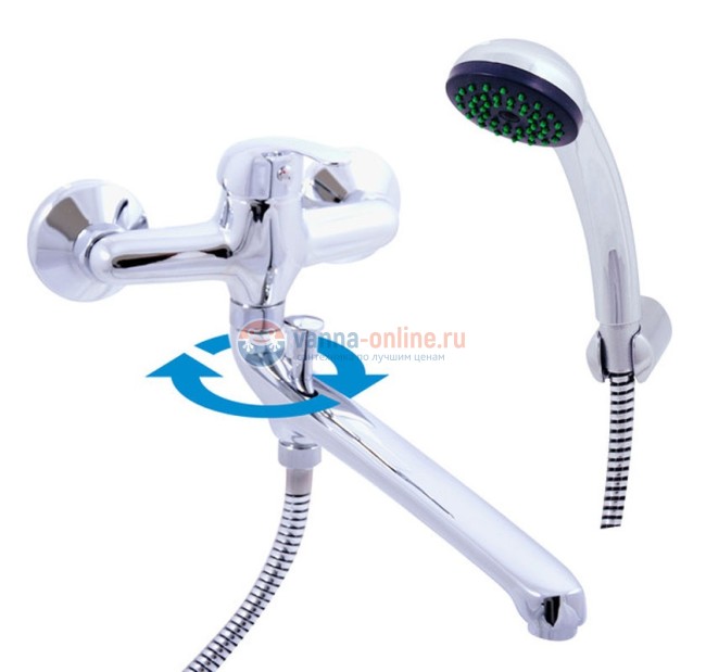 Смеситель для ванны и душа Rav-Slezak Sazava SA557.5/1, универсальный, с душевым гарнитуром, хром