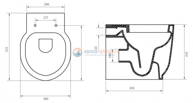 Унитаз приставной BelBagno Sabrina BB122CB