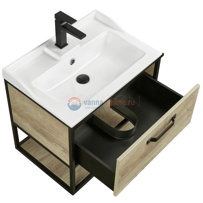 Тумба под раковину Акватон Лофт Фабрик 65, 1A242301LTDU0, дуб эндгрейн