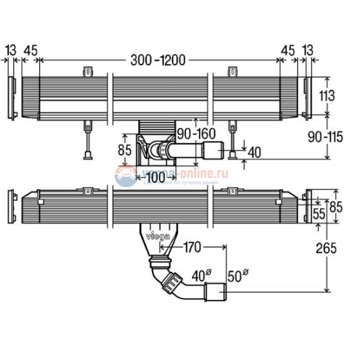 Душевой лоток Viega Advantix Vario 736552 под щелевую вставку