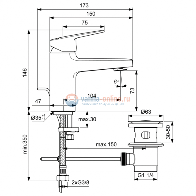 Смеситель для раковины Ideal Standard CERAPLAN BD214AA