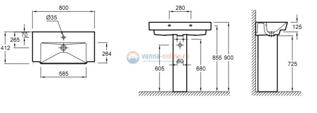 Раковина-столешница Jacob Delafon Reve E4803-00, 80 x 41 см Раковина-столешница Jacob Delafon Reve E4803-00, 80 x 41 см