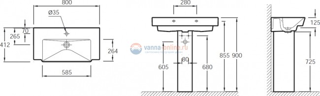 Раковина-столешница Jacob Delafon Reve E4803-00, 80 x 41 см Раковина-столешница Jacob Delafon Reve E4803-00, 80 x 41 см