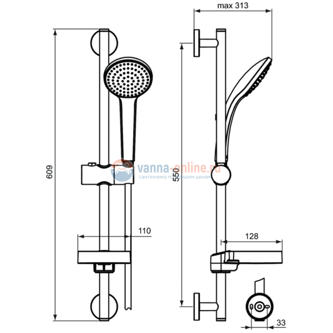 Душевой гарнитур Ideal Standard IDEALRAIN SOFT B9412AA Душевой гарнитур Ideal Standard IDEALRAIN SOFT B9412AA