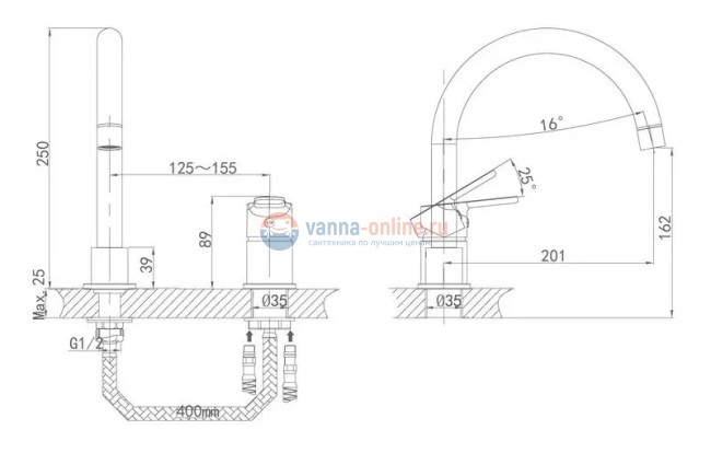 Смеситель D&K Rhein Marx DA1394101 для раковины Смеситель D&K Rhein Marx DA1394101 для раковины
