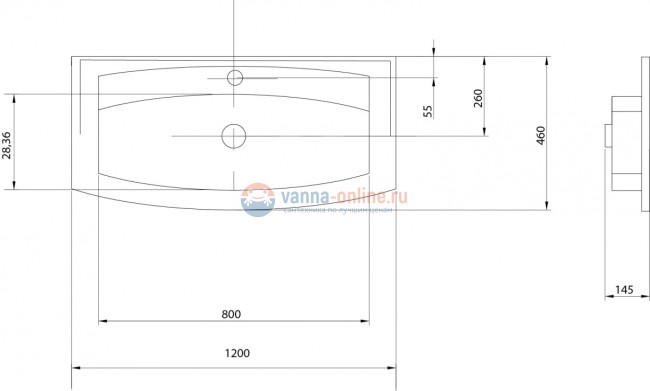 Раковина Акватон Милан 120, 1A704531ML010