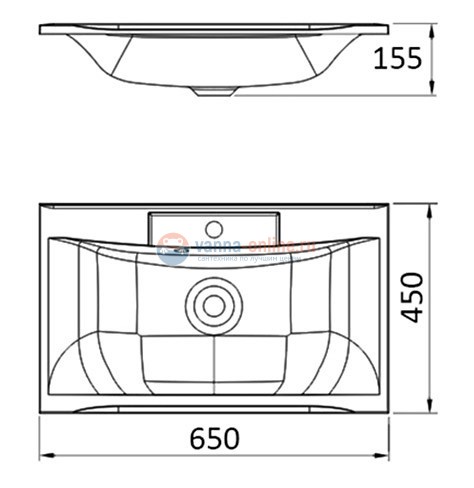 Мебельная раковина СанТа Elen 65
